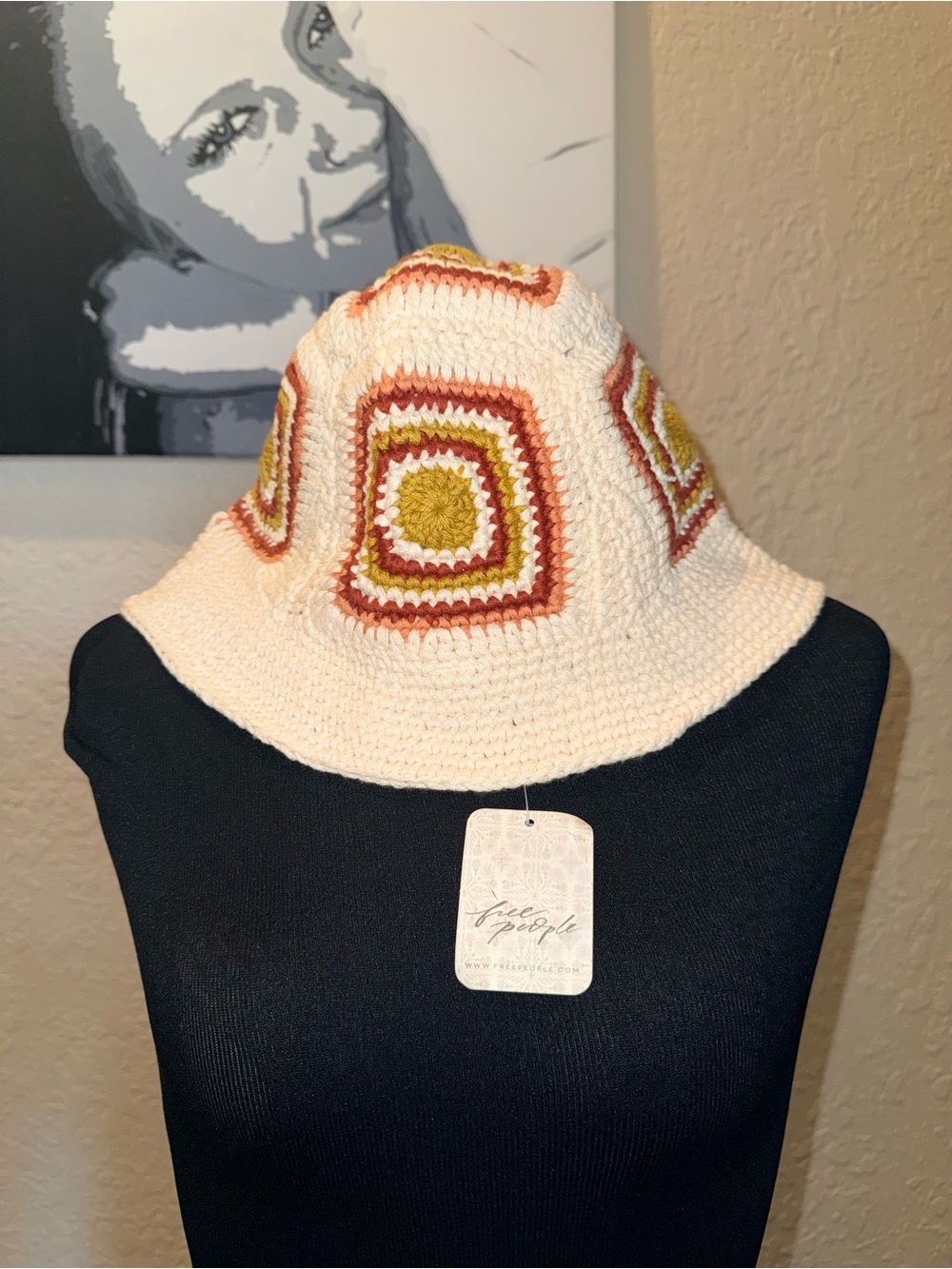 Free People Sofie Crochet Bucket Hat - NWT - 🤎🧡🤍